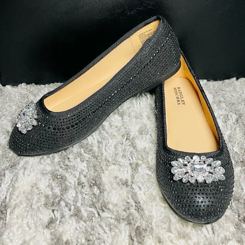 NIB Badgley Mischka Kids Amber Bling Flats